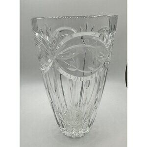 Gorham Cut Crystal Flower Etched Vase 7" Tall Elegant Display Piece